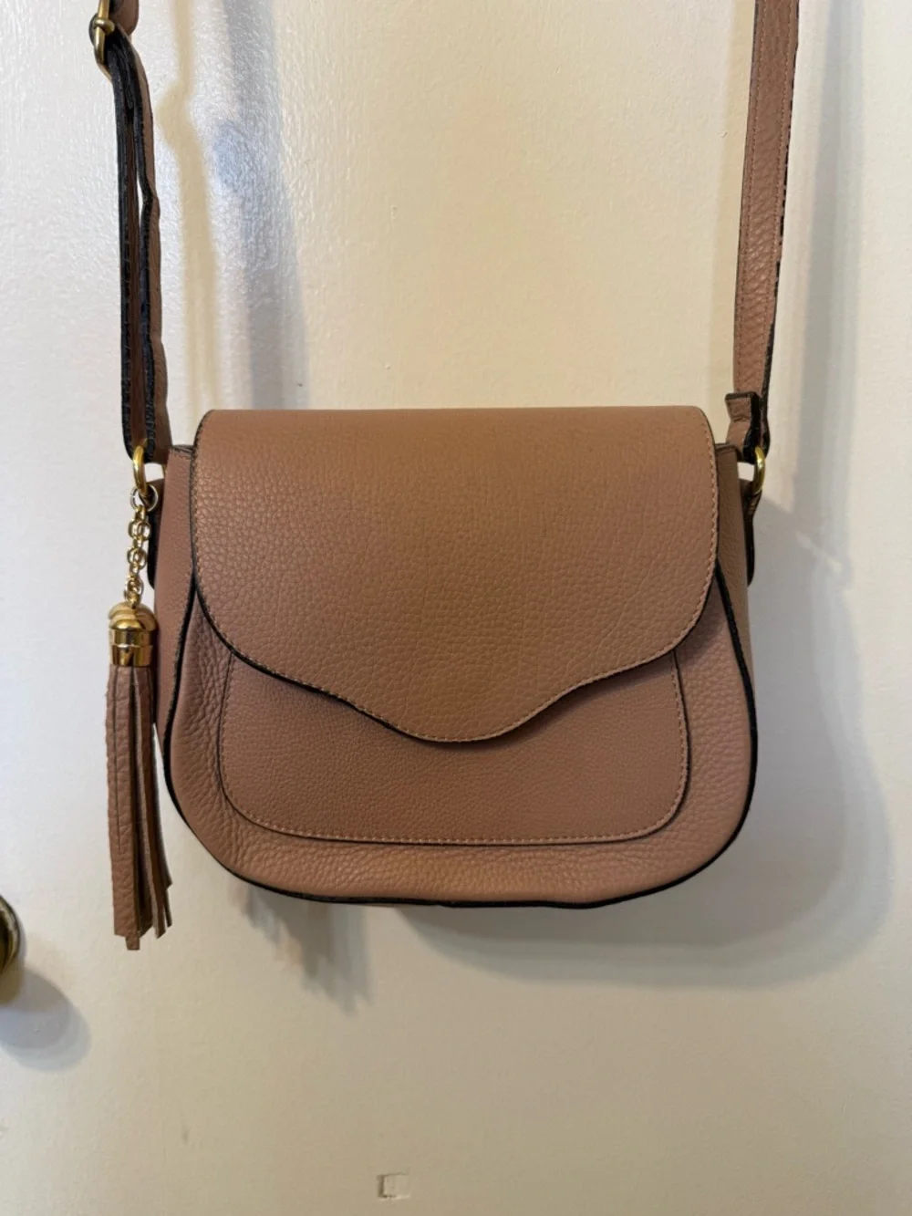 Borse in Pelle Italian Leather Dusty Pink Crossbody Bag